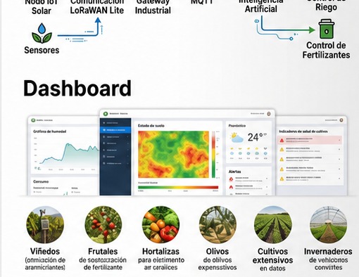 Dashboard web de AIRPRIOT INNOVA con indicadores del cultivo